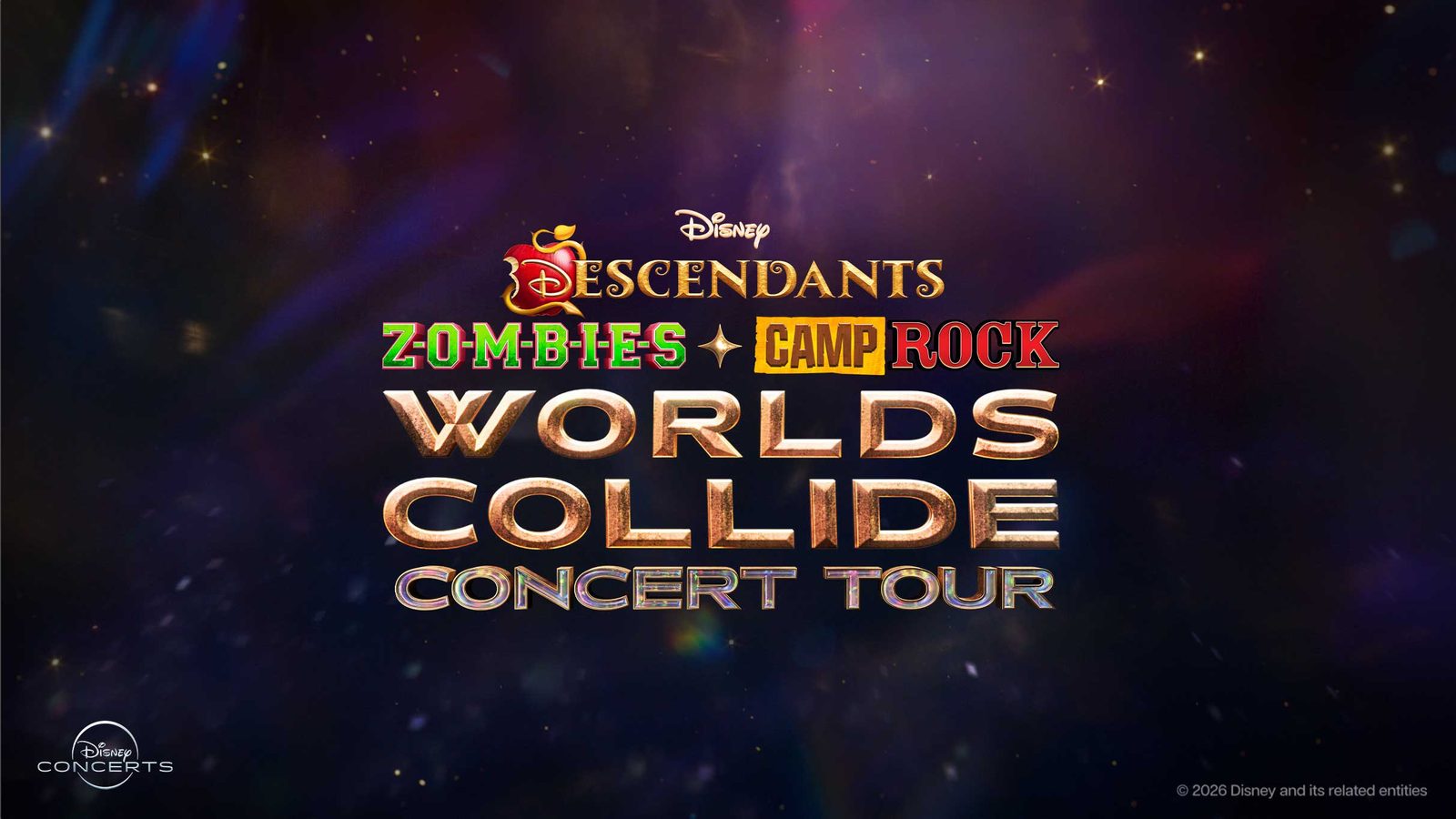 Poster: Disney Descendants, ZOMBIES & Camp Rock: Worlds Collide Concert Tour with Disney Worlds Collide Concert, Amsterdam