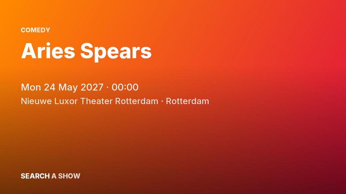 Poster: Aries Spears, Rotterdam