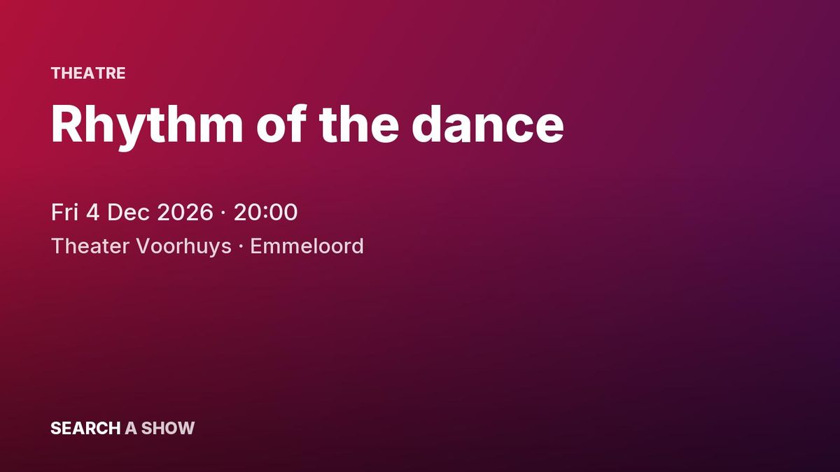Poster: Rhythm of the dance, Emmeloord