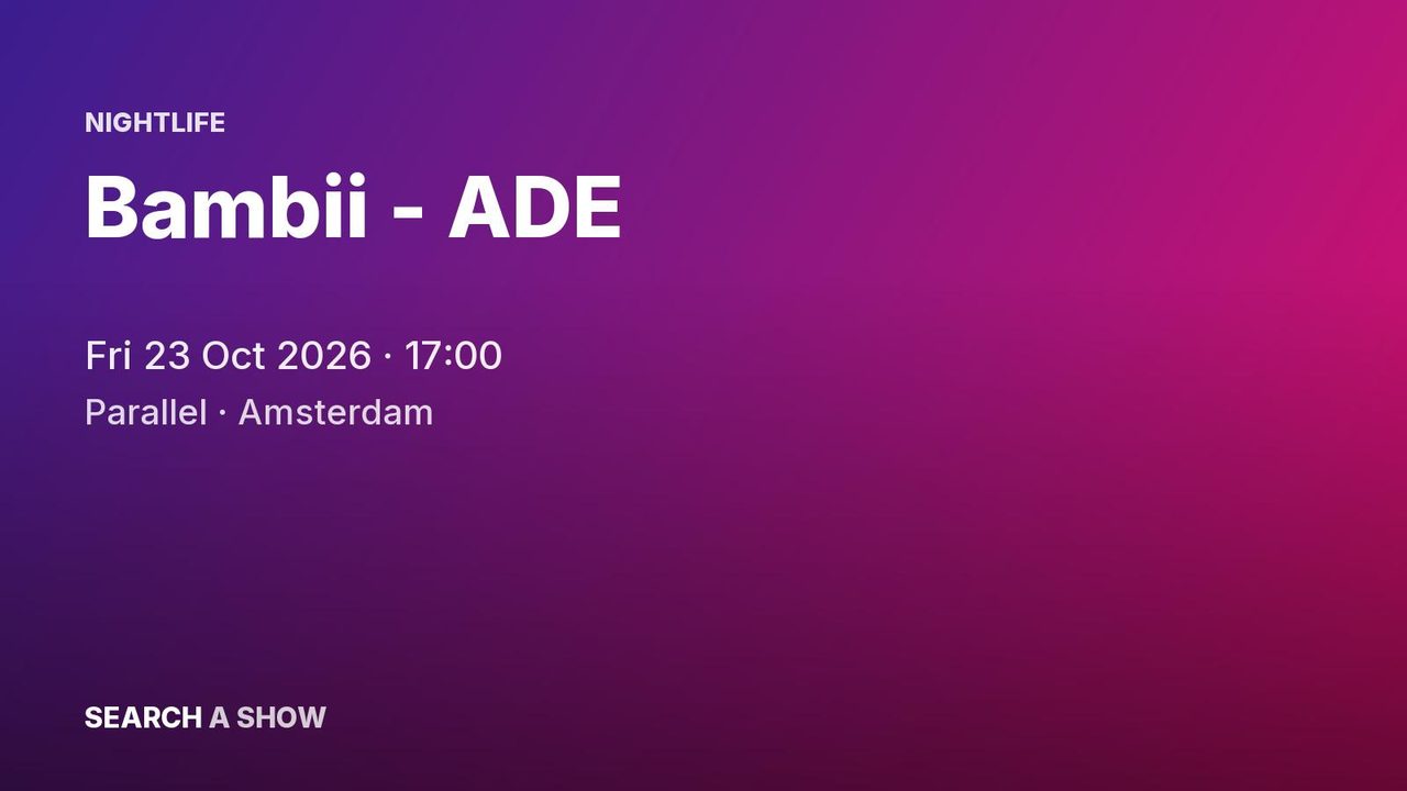 Poster: Bambii - ADE with Jarreau Vandal & Tsunamy, Amsterdam