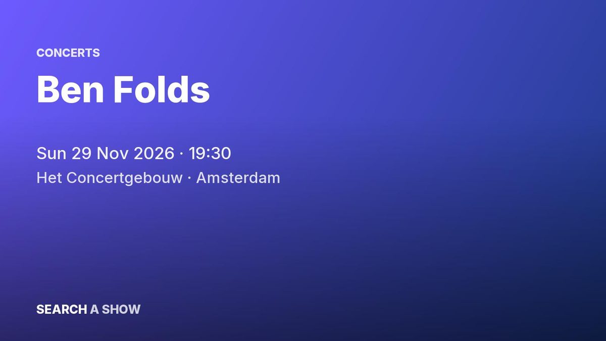 Poster: Ben Folds, Amsterdam
