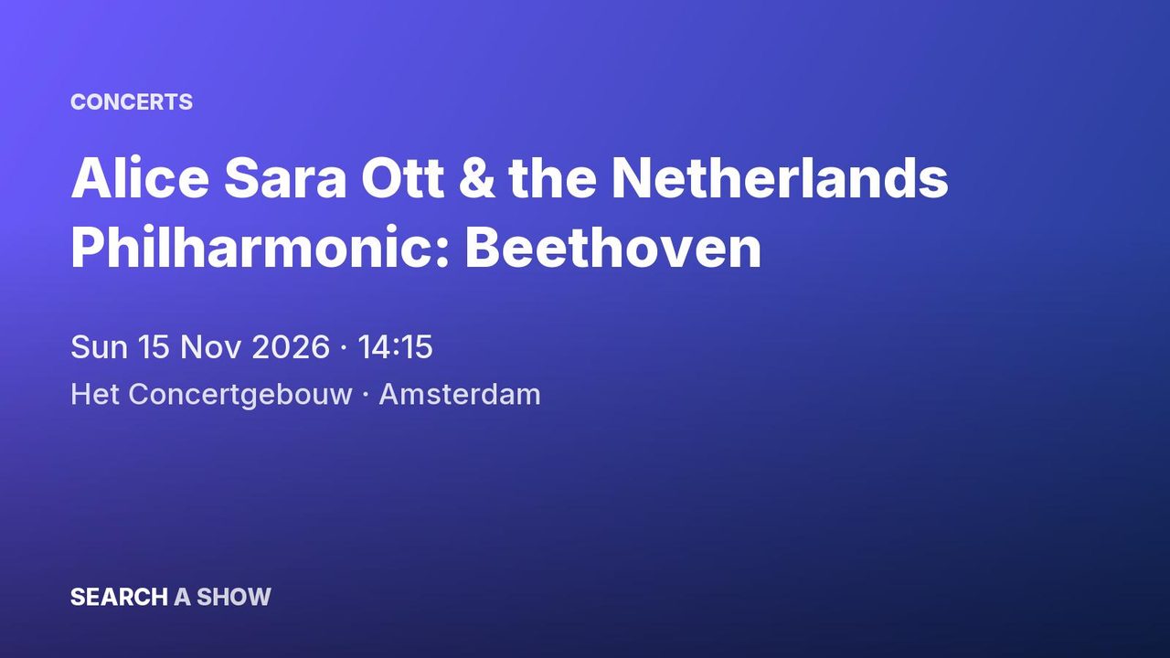 Poster: Alice Sara Ott & the Netherlands Philharmonic: Beethoven with Roberto González-Monjas, Amsterdam