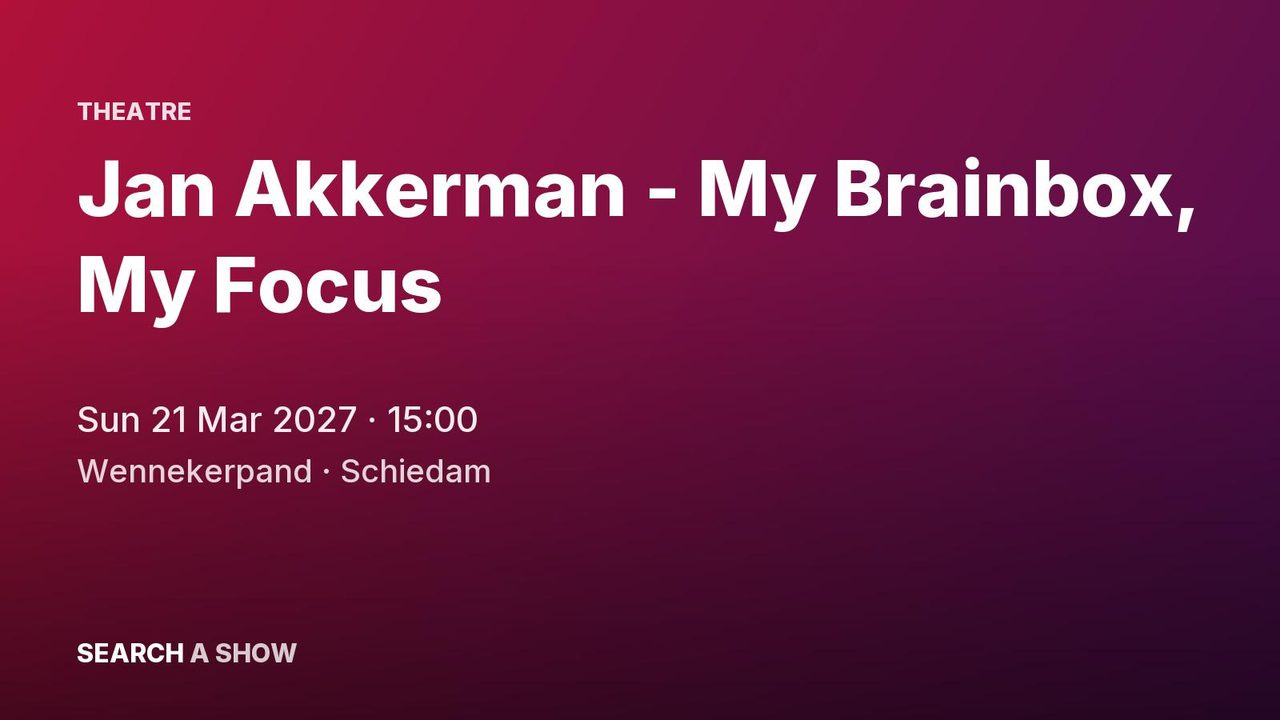 Poster: Jan Akkerman - My Brainbox, My Focus, Schiedam