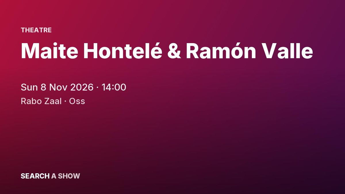 Poster: Maite Hontelé & Ramón Valle with Jazz Compleet, Oss