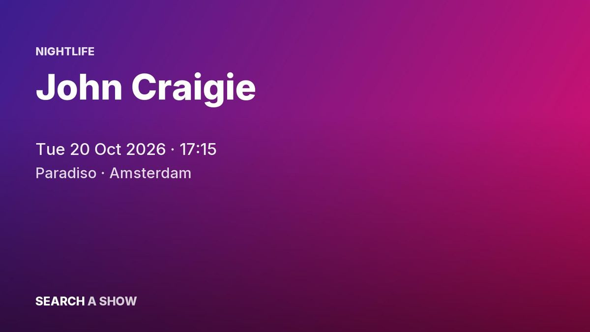 Poster: John Craigie, Amsterdam