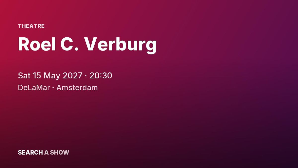 Poster: Roel C. Verburg, Amsterdam