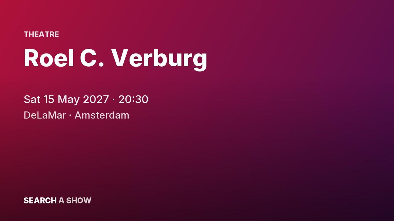 Poster: Roel C. Verburg, Amsterdam