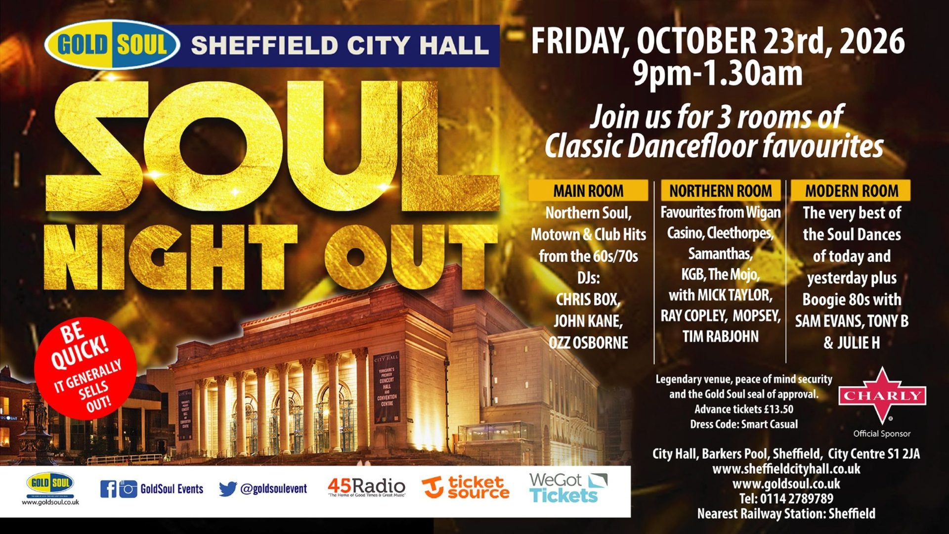 Poster: Goldsoul: Soul Night Out, Sheffield