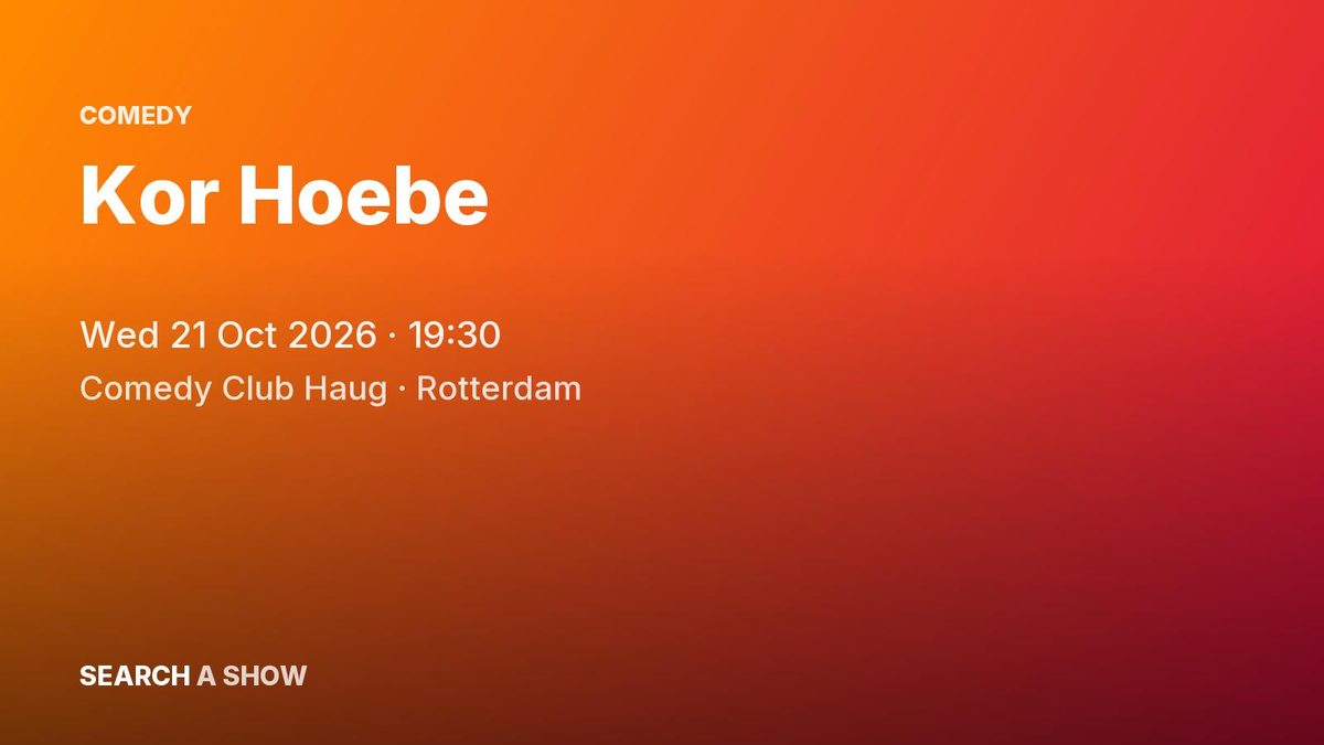 Poster: Kor Hoebe, Rotterdam
