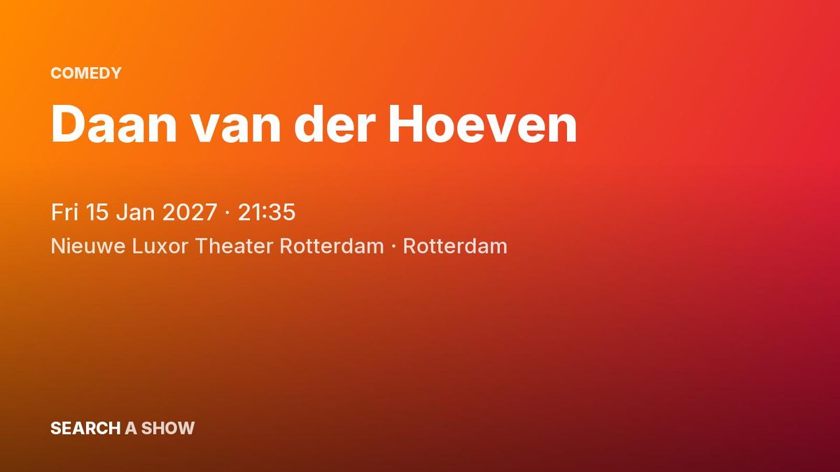 Poster: Daan van der Hoeven, Rotterdam