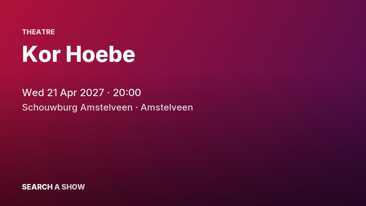 Poster: Kor Hoebe, Amstelveen