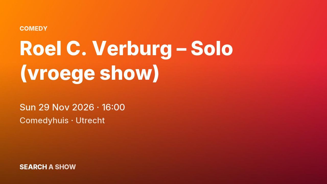 Poster: Roel C. Verburg – Solo (vroege show), Utrecht