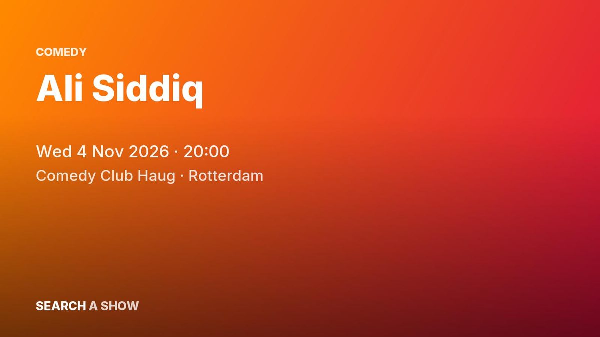 Poster: Ali Siddiq, Rotterdam