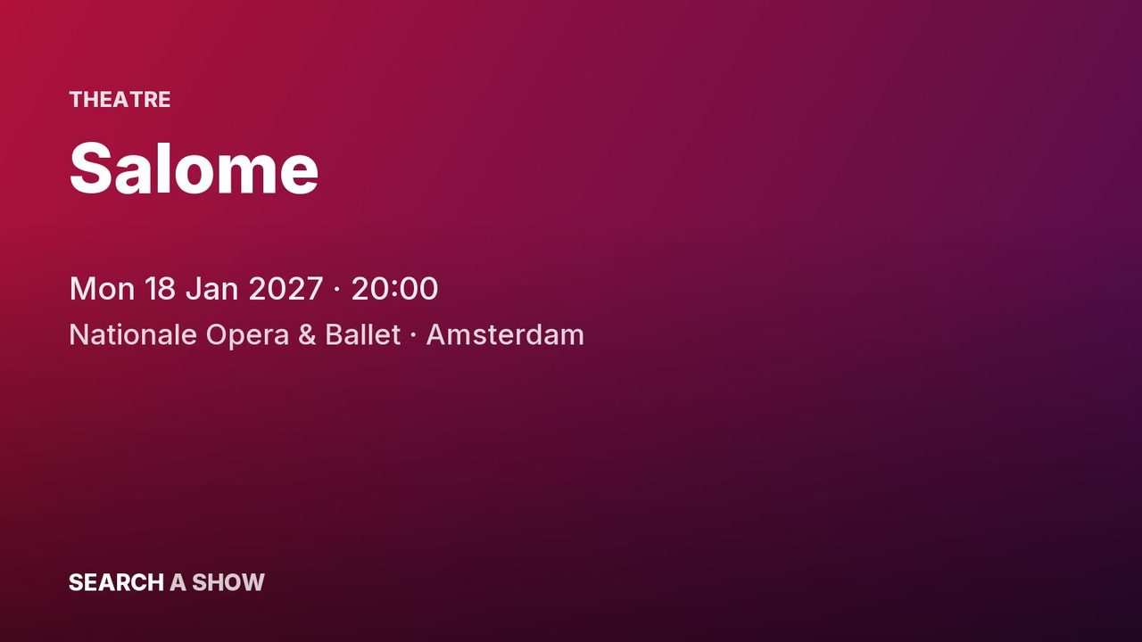 Poster: Salome with De Nationale Opera, Amsterdam