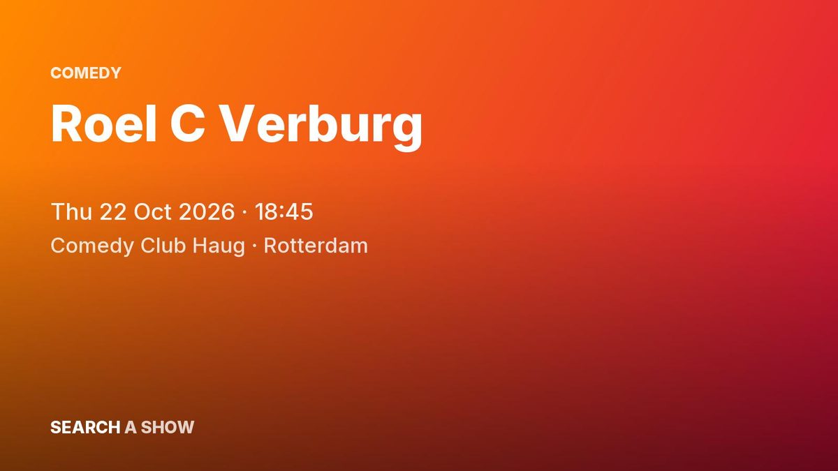 Poster: Roel C Verburg, Rotterdam