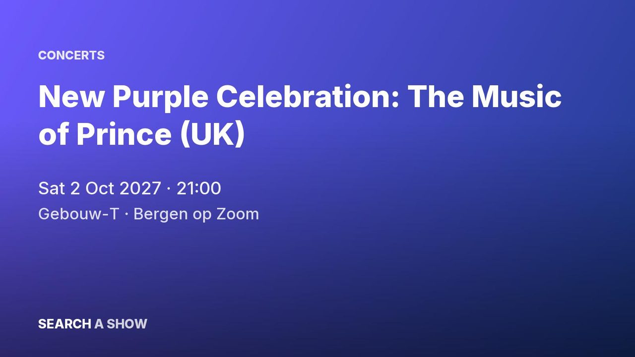 Poster: New Purple Celebration: The Music of Prince (UK), Bergen op Zoom