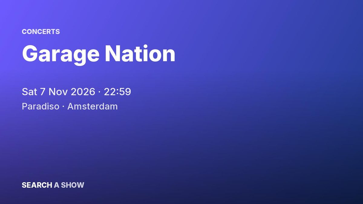 Poster: Garage Nation with Lisa Maffia & Romeo, Amsterdam