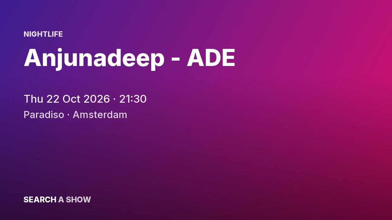 Poster: Anjunadeep - ADE with Because of Art +7, Amsterdam