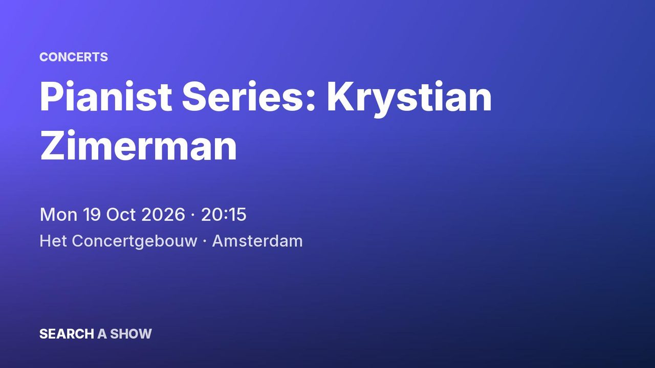 Poster: Pianist Series: Krystian Zimerman, Amsterdam