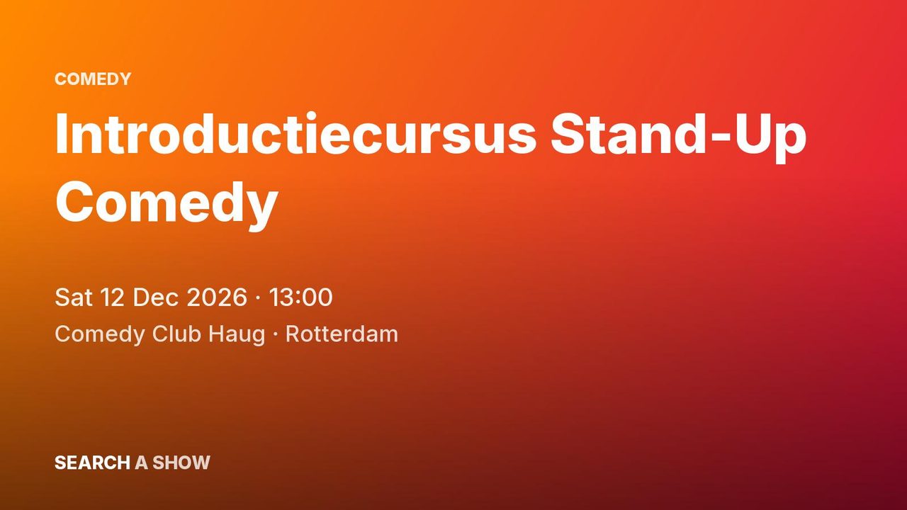 Poster: Introductiecursus Stand-Up Comedy with Sjoerd Janssen, Rotterdam