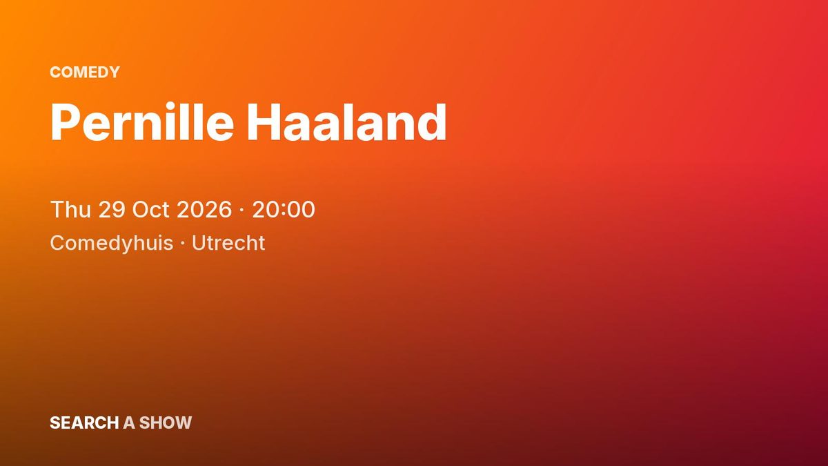 Poster: Pernille Haaland, Utrecht
