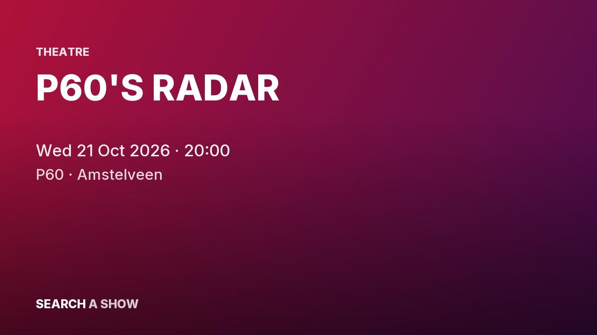 Poster: P60'S RADAR, Amstelveen