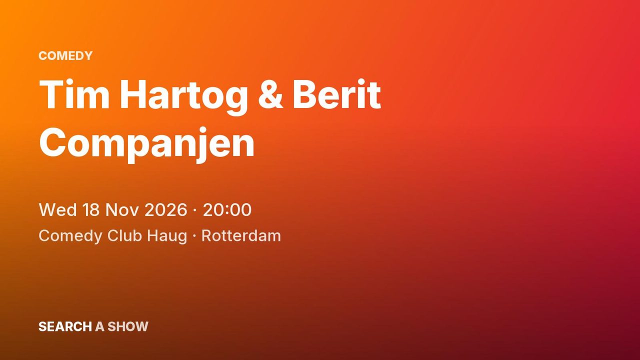 Poster: Tim Hartog & Berit Companjen, Rotterdam