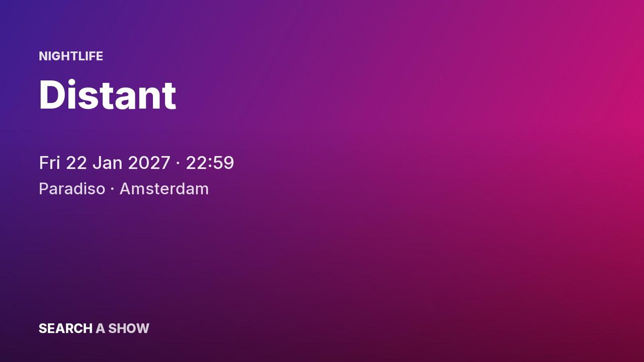 Poster: Distant with Mees Salomé, Amsterdam