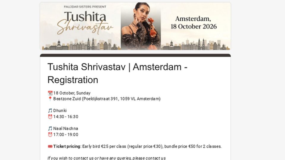 Poster: Tushita Shrivastav, Amsterdam