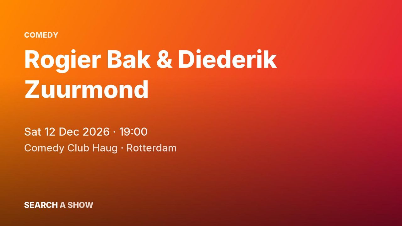 Poster: Rogier Bak & Diederik Zuurmond, Rotterdam
