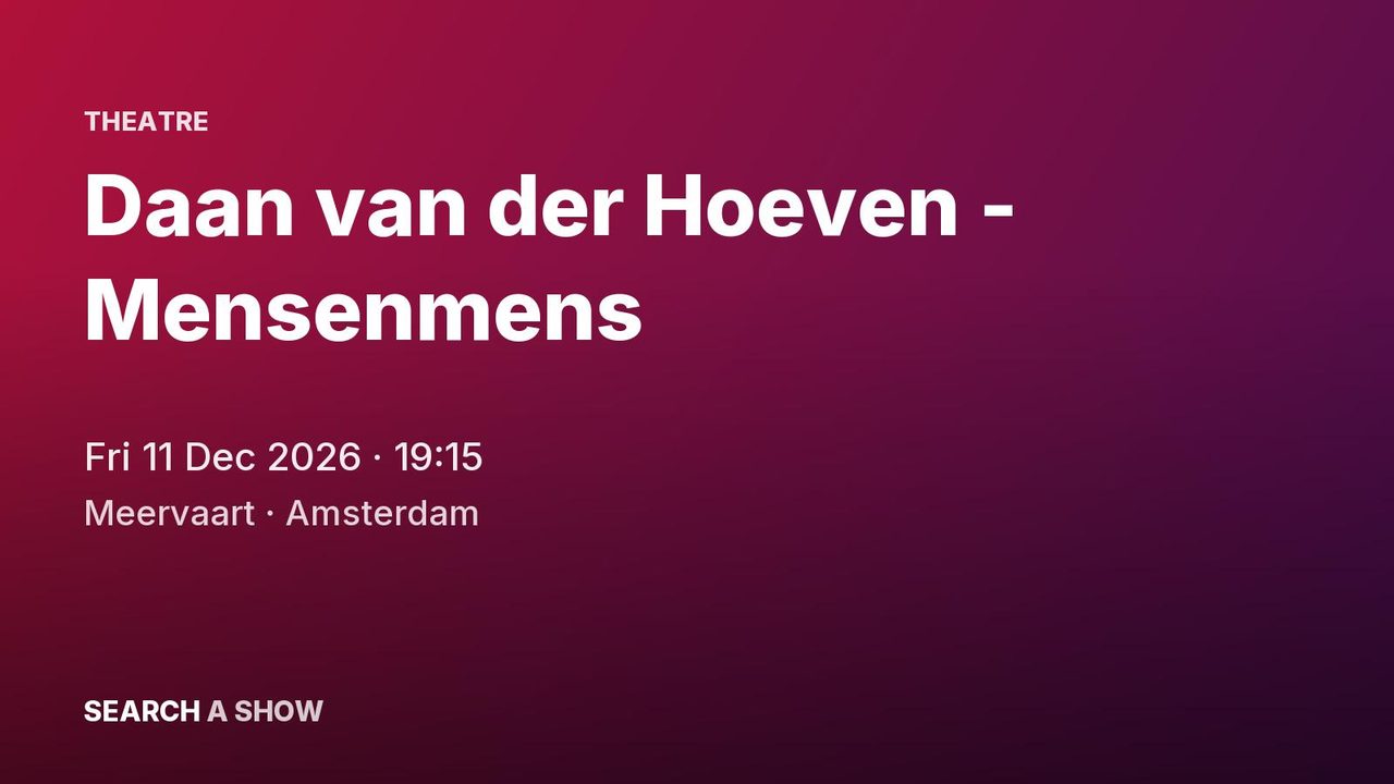Poster: Daan van der Hoeven - Mensenmens, Amsterdam