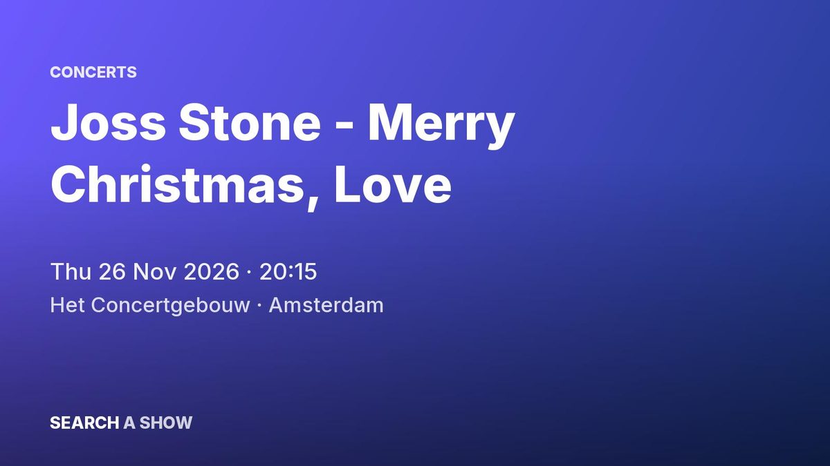 Poster: Joss Stone - Merry Christmas, Love, Amsterdam