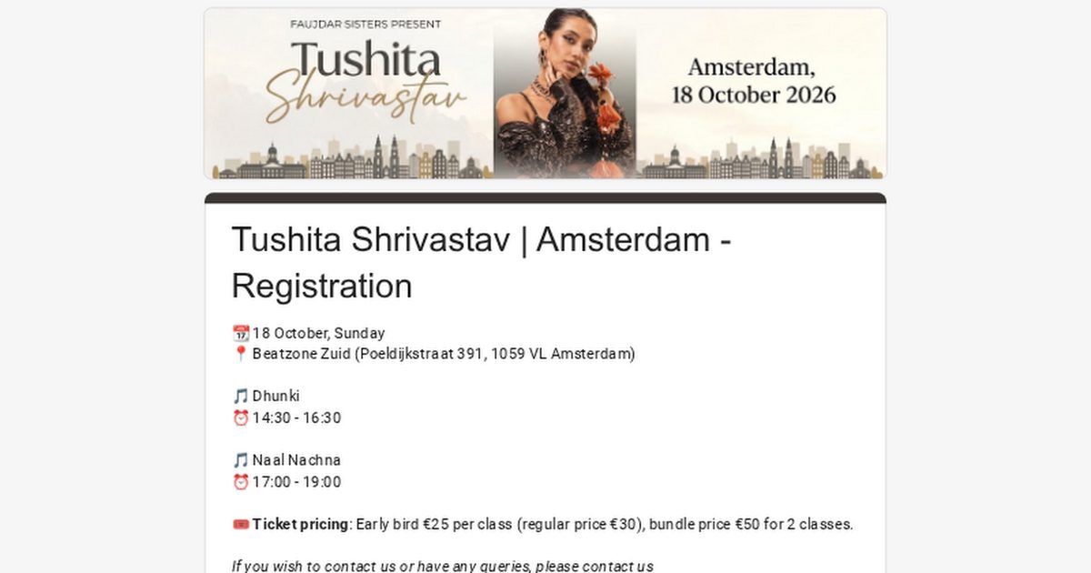 Poster: Tushita Shrivastav, Amsterdam