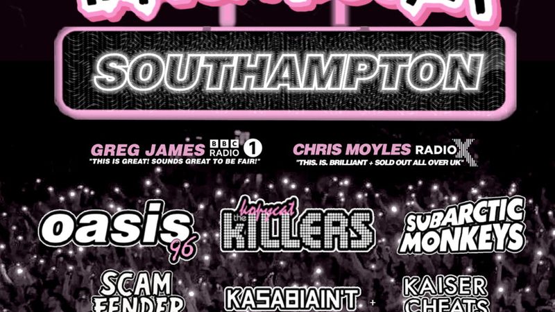Poster: Indiepalooza Tribute - Killers v Monkeys v Fender v Oasis v Kasabian with Oasis 96 +5, Southampton