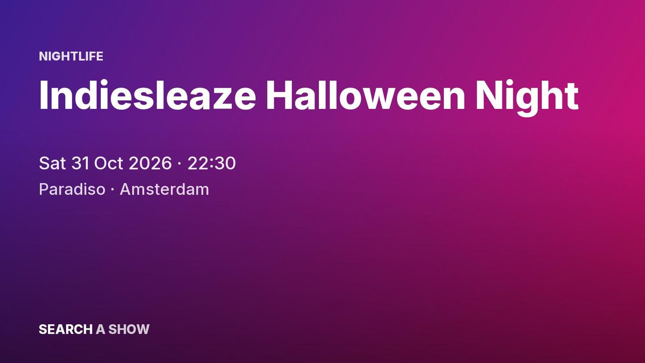 Poster: Indiesleaze Halloween Night with Cutouts +4, Amsterdam