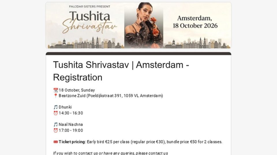 Poster: Tushita Shrivastav, Amsterdam
