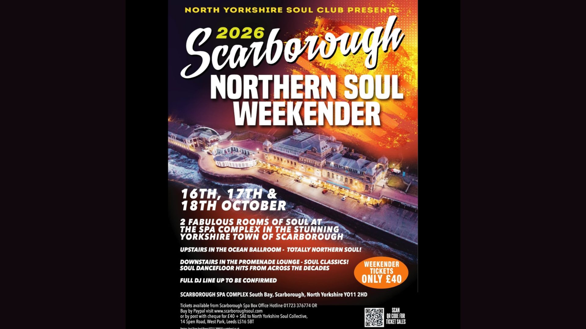 Poster: Scarborough Northern Soul Weekender 2026, Scarborough