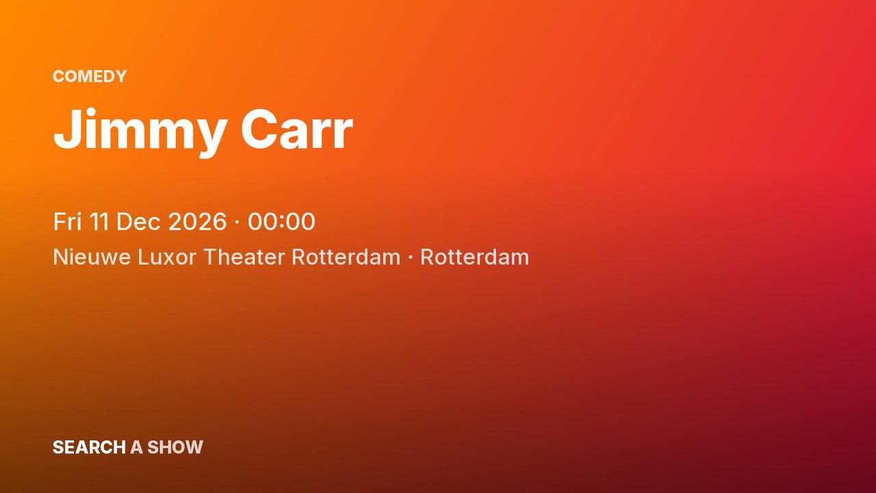 Poster: Jimmy Carr, Rotterdam