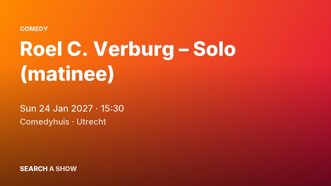 Poster: Roel C. Verburg – Solo (matinee), Utrecht