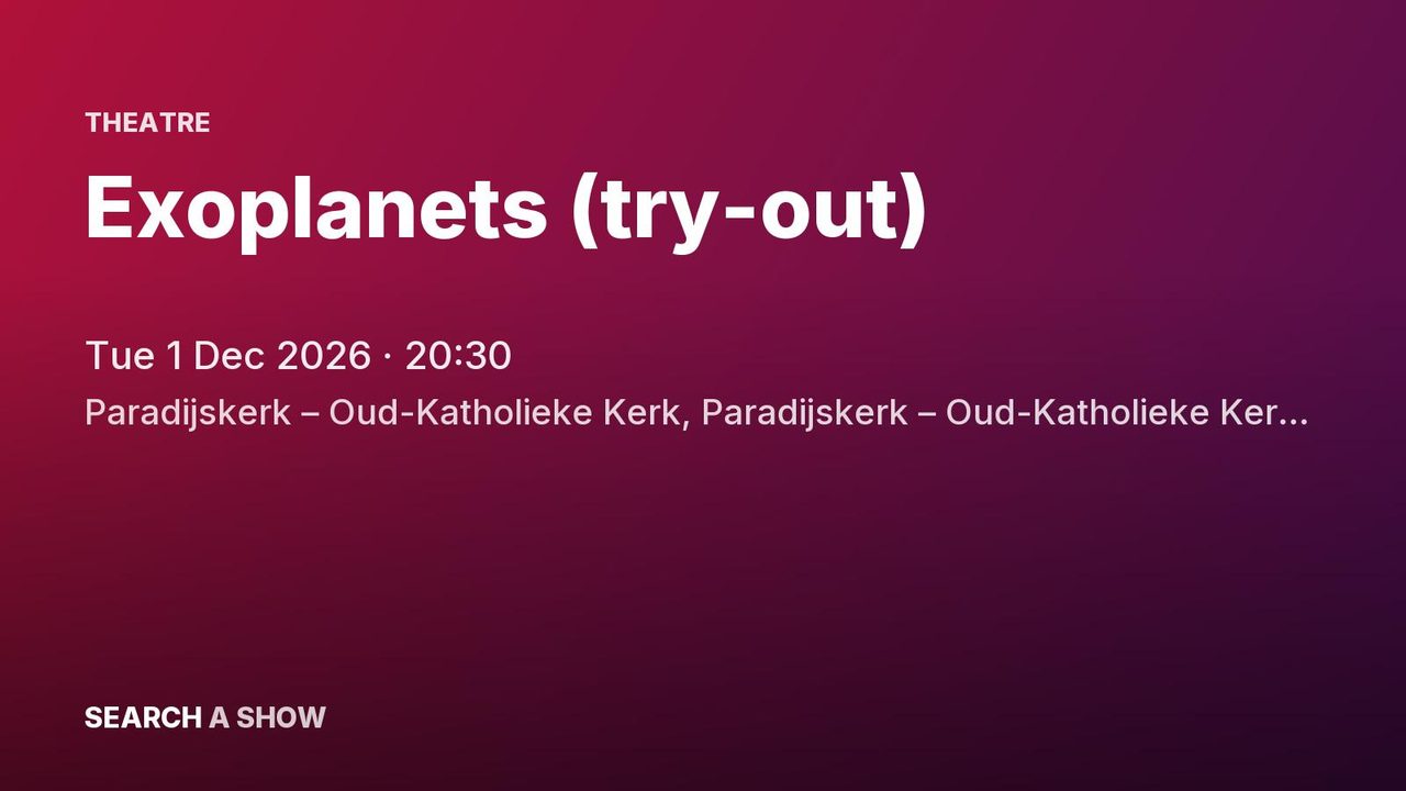 Poster: Exoplanets (try-out), Rotterdam