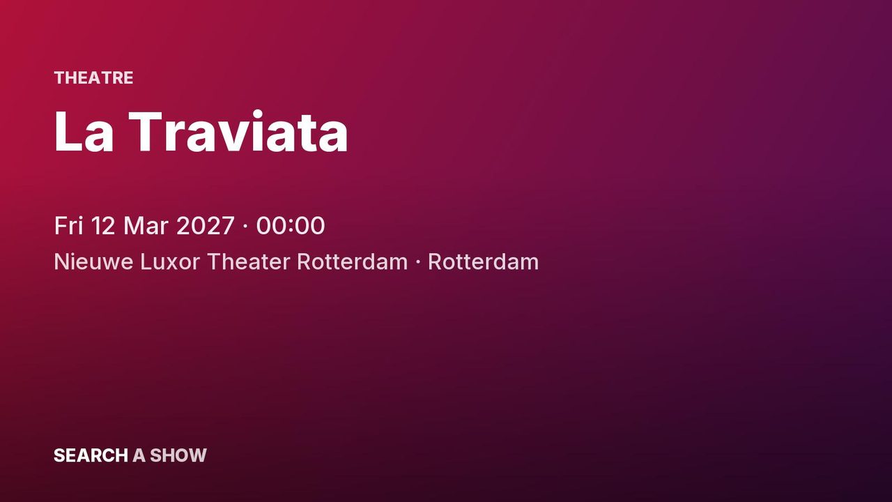 Poster: La Traviata, Rotterdam