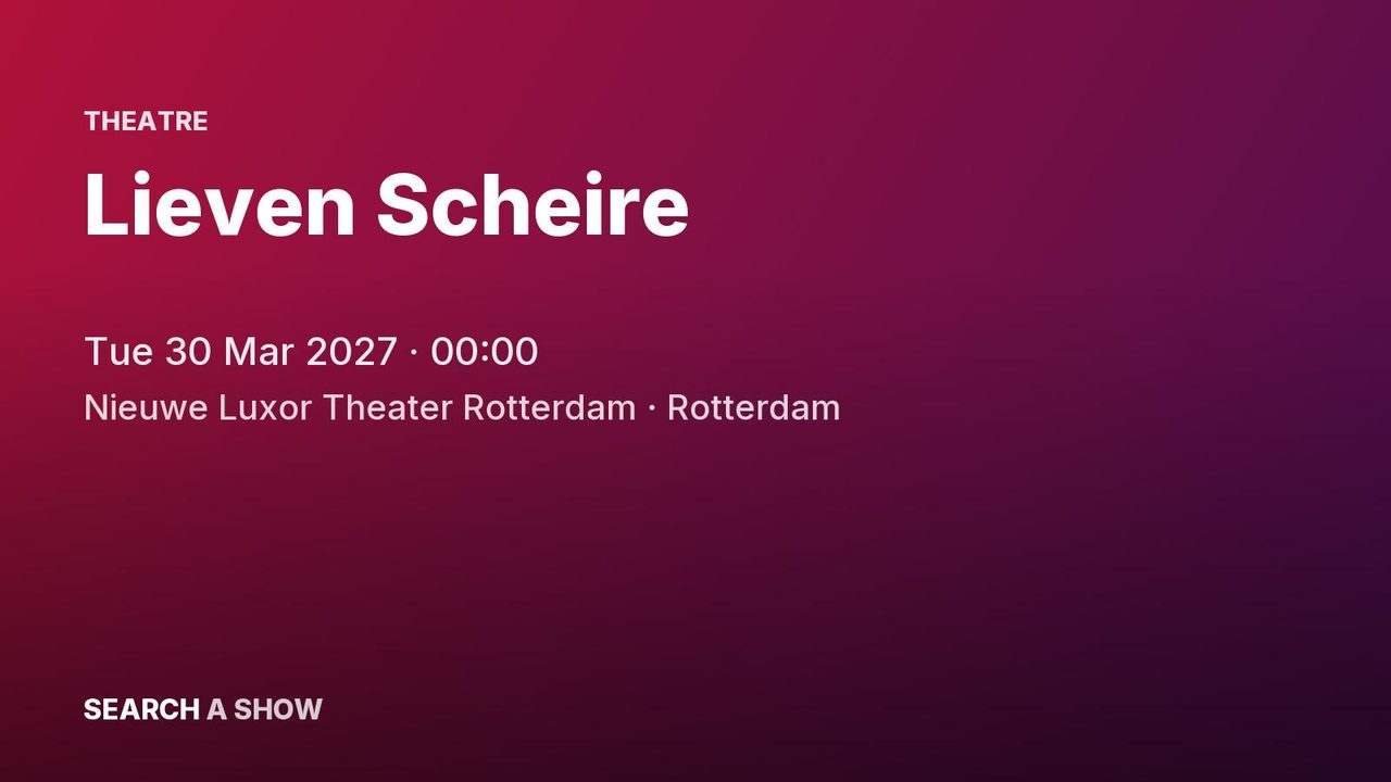 Poster: Lieven Scheire, Rotterdam