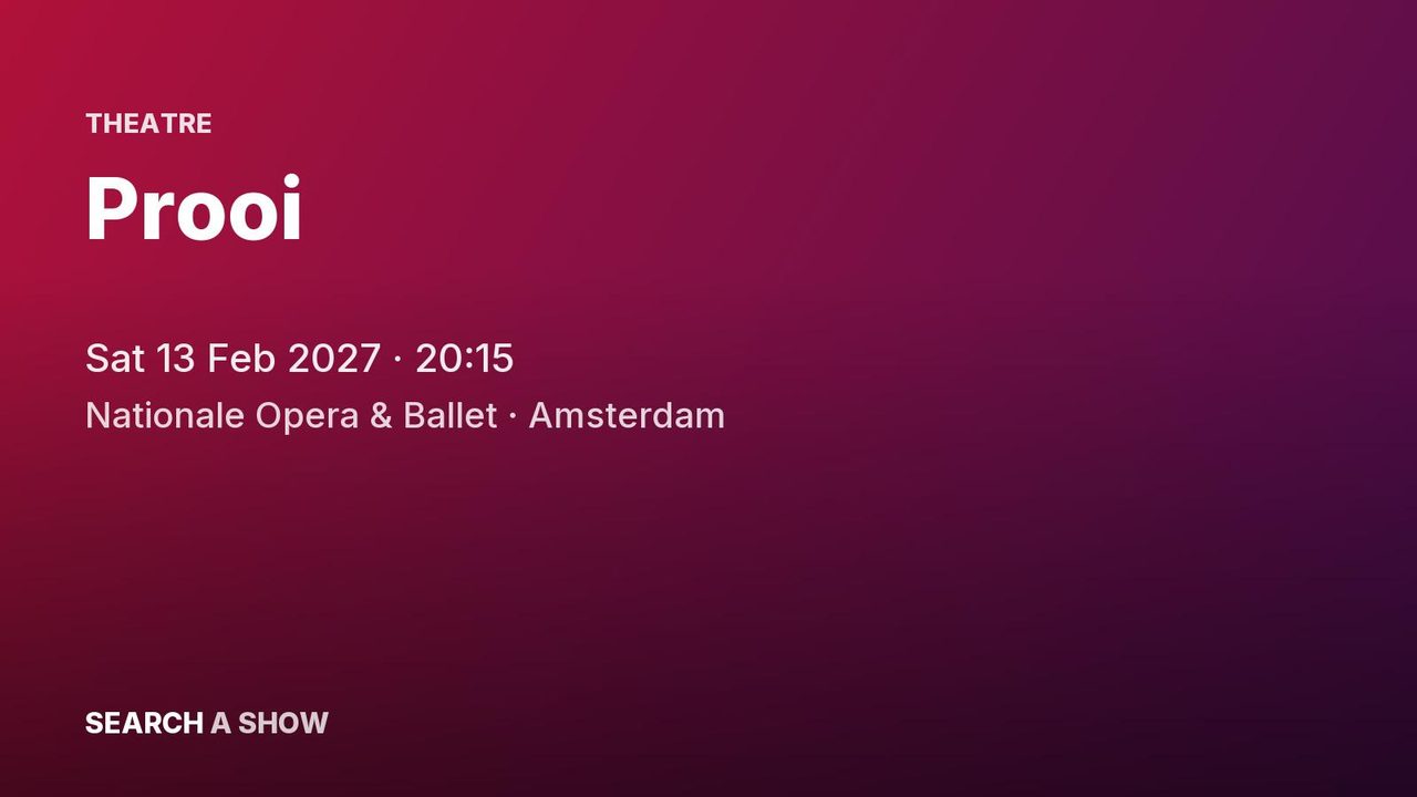 Poster: Prooi with Het Nationale Ballet, Amsterdam