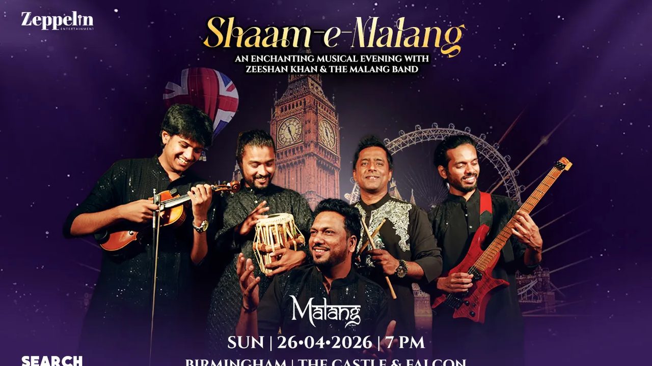 Poster: Shaam - E - Malang By Zeeshan Khan Live in Birmingham, Birmingham