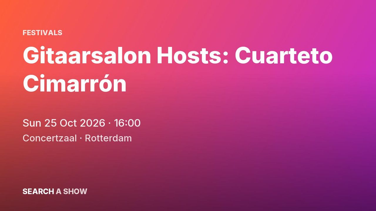 Poster: Gitaarsalon Hosts: Cuarteto Cimarrón, Rotterdam