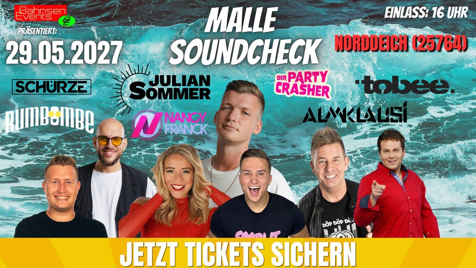 Poster: Malle Soundcheck Norddeich 2027 with Julian Sommer +6, Heide
