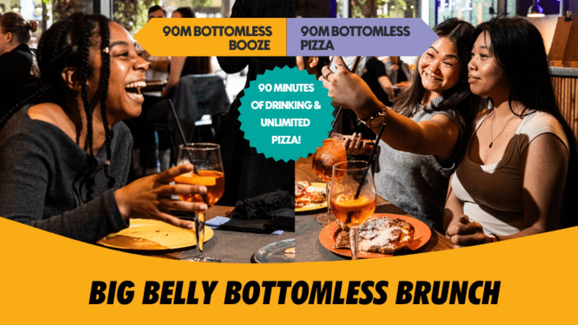 Poster: Sat 17th Oct - Ding Dong Gong Show x Bottomless Brunch with Big Belly Brunch & Big Belly Comedy Club, London