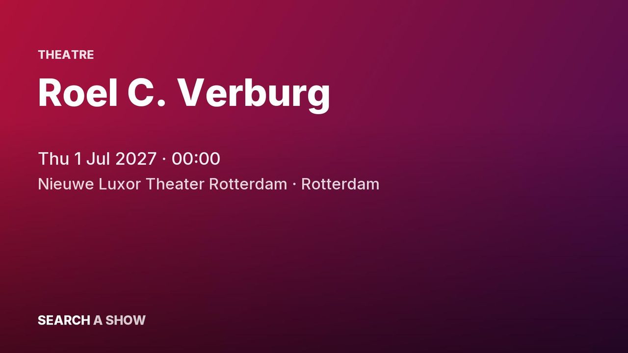 Poster: Roel C. Verburg, Rotterdam