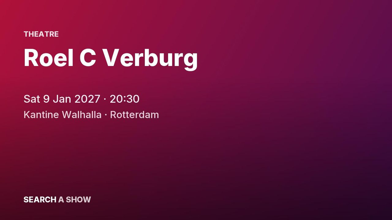 Poster: Roel C Verburg, Rotterdam