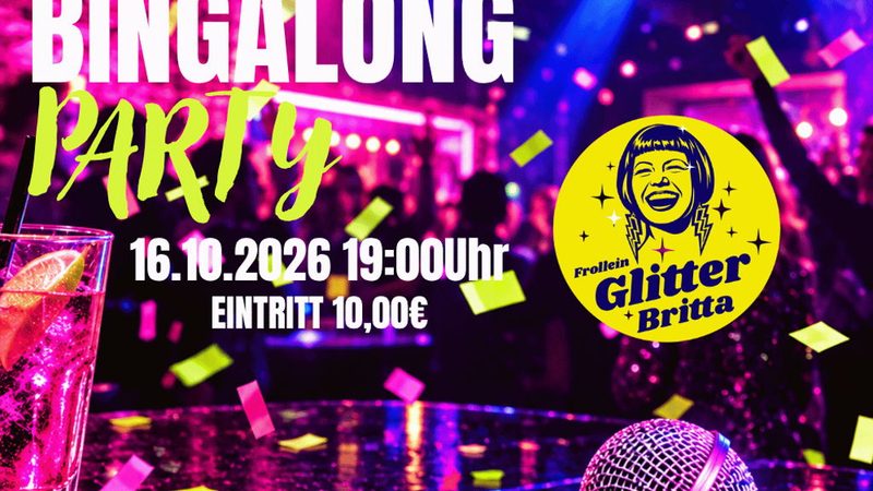 Poster: BingAlong Party - mit Frollein Glitter Britta, Hamburg